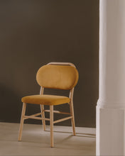 Load image into Gallery viewer, Helda chair in mustard chenille and solid oak wood FSC Mix Credit - image 11