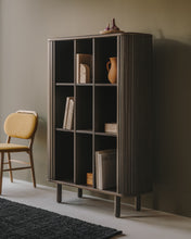 Load image into Gallery viewer, Mailen 2 door highboard in ash veneer with a dark finish 110 x 160 cm - image 9