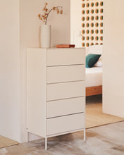 Load image into Gallery viewer, Vedrana 5-drawer chest of drawers white lacquered MDF 60 x 114 cm - image 7