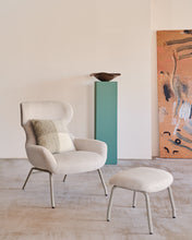 Load image into Gallery viewer, Belina chenille armchair in beige and steel with beige finish FSC 100% - image 11