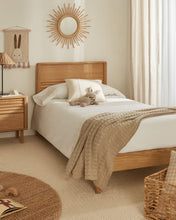 Load image into Gallery viewer, Lenon oak wood and veneer bed for 90 x 200 cm mattress, FSC MIX Credit - image 7