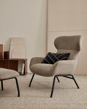 Load image into Gallery viewer, Belina chenille armchair in light brown and steel with black finish FSC 100% - image 11