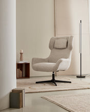 Load image into Gallery viewer, Zalina swivel armchair in beige chenille and steel with black finish FSC 100% - image 11