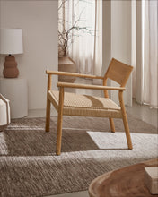 Load image into Gallery viewer, Yalia armchair in natural solid oak with paper rope seat FSC 100% - image 11