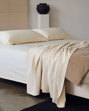 Load image into Gallery viewer, Ofelia base with ecru removable cover and solid beech wooden legs for a 150 x 190 cm mattress FSC Mix Credit - image 6