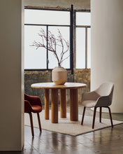 Load image into Gallery viewer, Aleli beige chenille chair with solid ash wood legs and natural finish - image 12