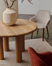 Load image into Gallery viewer, Aleli beige chenille chair with solid ash wood legs and natural finish - image 13