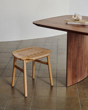 Load image into Gallery viewer, Enit stool made of beige paper cord and solid oak wood with natural finish, 43cm FSC Mix Credit - image 9