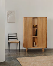 Load image into Gallery viewer, Mailen 2 door highboard in ash veneer with a natural finish 110 x 160 cm - image 9