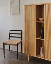 Load image into Gallery viewer, Mailen 2 door highboard in ash veneer with a natural finish 110 x 160 cm - image 10