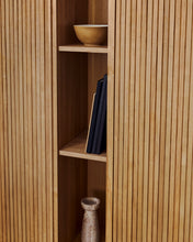 Load image into Gallery viewer, Mailen 2 door highboard in ash veneer with a natural finish 110 x 160 cm - image 11