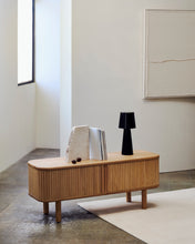 Load image into Gallery viewer, Mailen 2 door TV stand in ash veneer with a natural finish 120 x 50 cm - image 9
