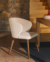 Load image into Gallery viewer, Darice chair in beige chenille and solid beech wood in a natural finish FSC 100% - image 9