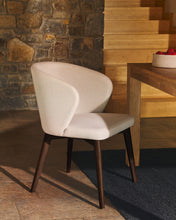Load image into Gallery viewer, Darice chair in beige chenille and solid beech wood in a walnut finish FSC 100% - image 9