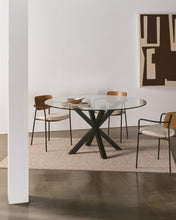Load image into Gallery viewer, Maureen stackable chair in poplar plywood with light tone finish and black metal legs, 100% FSC. - image 11