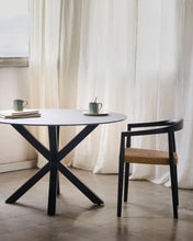 Load image into Gallery viewer, Argo round table with black glass and black steel legs Ø 150 cm - image 5