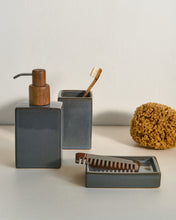 Load image into Gallery viewer, Silvet Gray Stoneware Toothbrush Holder - image 3