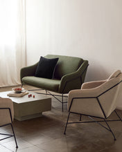 Load image into Gallery viewer, Brida 2-seater sofa in green and steel legs with black finish, 128 cm - image 7