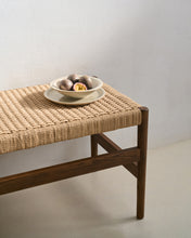 Load image into Gallery viewer, Zaide bench made of solid oak wood in a walnut finish and rope cord seat, 120 cm, FSC 100% - image 6