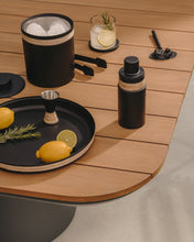 Load image into Gallery viewer, Shai set of black stainless steel and rattan cocktail utensils - image 3