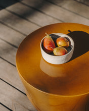 Load image into Gallery viewer, Mesquida outdoor side table made of ceramic with glazed mustard finish Ø 45 cm - image 4