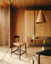 Load image into Gallery viewer, Nina stool made of solid acacia wood with black finish and beige rope height 62 cm - image 9