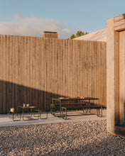 Load image into Gallery viewer, Sotil Set of 2 Benches and Galvanized Steel Table with Green Finish 183 x 83 cm - image 7