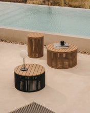 Load image into Gallery viewer, Dandara coffee table made of steel, beige cord and solid acacia wood, Ø70 cm FSC 100% - image 3