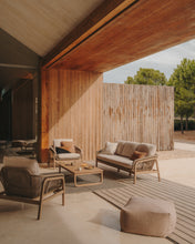 Load image into Gallery viewer, Vellana set: 3-seater sofa, 2 armchairs and coffee table made from FSC 100% solid acacia - image 3