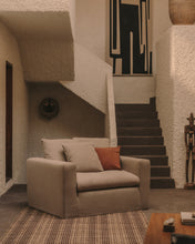 Load image into Gallery viewer, Nora armchair with removable cover with linen and cotton cushion in anthracite grey 140cm - image 7