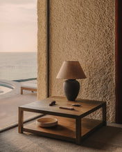 Load image into Gallery viewer, Mercadal ceramic table lamp in a black finish and UK adapter - image 4
