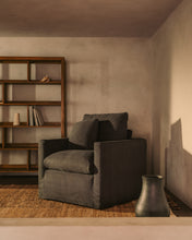 Load image into Gallery viewer, Nora armchair with removable cover with linen and cotton cushion in ecru 92cm - image 9