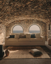 Load image into Gallery viewer, Nora 4-seater sofa with removable cover with linen and cotton cushions in taupe 340cm - image 7