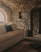 Load image into Gallery viewer, Nora 4-seater sofa with removable cover with linen and cotton cushions in taupe 340cm - image 8