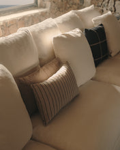 Load image into Gallery viewer, Nora 4-seater sofa with removable cover with linen and cotton cushions in ecru 340cm - image 8