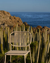 Load image into Gallery viewer, Talaier stackable outdoor chair in synthetic rope and galvanised steel with beige finish - image 10
