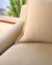 Load image into Gallery viewer, Zenira 3-seater sofa with removable cover and cushions in beige cotton and linen 230cm - image 9