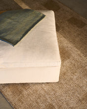 Load image into Gallery viewer, Zenira beige cotton and linen footrest with removable cover and cushion 90 x 90cm - image 6