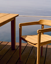Load image into Gallery viewer, Icaro stackable chair in FSC 100% solid teak wood with natural finish - image 12