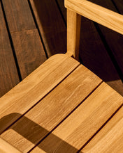 Load image into Gallery viewer, Icaro stackable chair in FSC 100% solid teak wood with natural finish - image 14