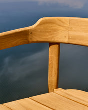 Load image into Gallery viewer, Icaro stackable chair in FSC 100% solid teak wood with natural finish - image 10