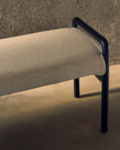 Load image into Gallery viewer, Macaret bench with removable cover solid oak wood with black finish 120 cm FSC Mix Credit - image 6