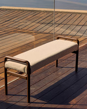 Load image into Gallery viewer, Macaret bench with removable cover solid oak wood with walnut finish 120 cm FSC Mix Credit - image 5