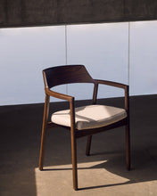Load image into Gallery viewer, Alocs chair removable cover in beige chenille solid oak wood walnut finish FSC Mix Credit - image 9