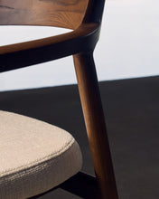 Load image into Gallery viewer, Alocs chair removable cover in beige chenille solid oak wood walnut finish FSC Mix Credit - image 11