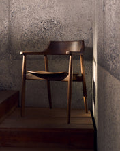 Load image into Gallery viewer, Fondes chair in solid oak wood with walnut finish FSC Mix Credit - image 9