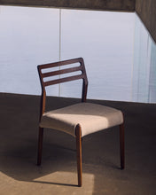 Load image into Gallery viewer, Cudia chair removable cover in beige chenille solid oak wood walnut finish FSC Mix Credit - image 9