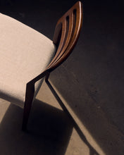 Load image into Gallery viewer, Cudia chair removable cover in beige chenille solid oak wood walnut finish FSC Mix Credit - image 10