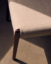 Load image into Gallery viewer, Cudia chair removable cover in beige chenille solid oak wood walnut finish FSC Mix Credit - image 11