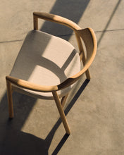 Load image into Gallery viewer, Alocs chair removable cover in beige chenille solid oak wood natural finish FSC Mix Credit - image 9